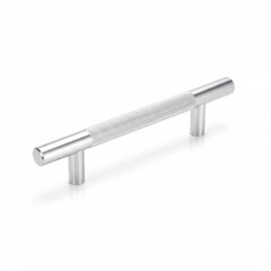 Kökshandtag silver räfflad metall